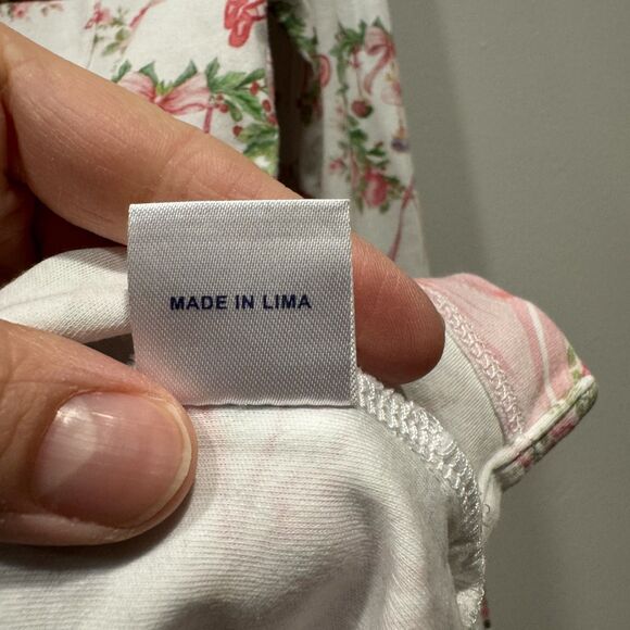 Roller Rabbit LoveShackFancy Merry Monkey Beaux Pajamas Holiday Pink Women Small - Picture 10 of 12